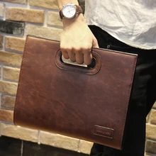 Известный дизайнер бренда сумки мужские кожаные сумки коричневый портфель моды конверт плеча Сумка портфели HB00061