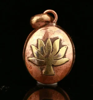 TGB116 Тибетский милый мини молитвенный ящик медальон Ом калачакра мудрый глаз Dorje амулет амулеты - Окраска металла: Lotus