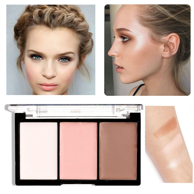 Professional Makeup Face Highlighter Bronzer Palette Concealer Cream