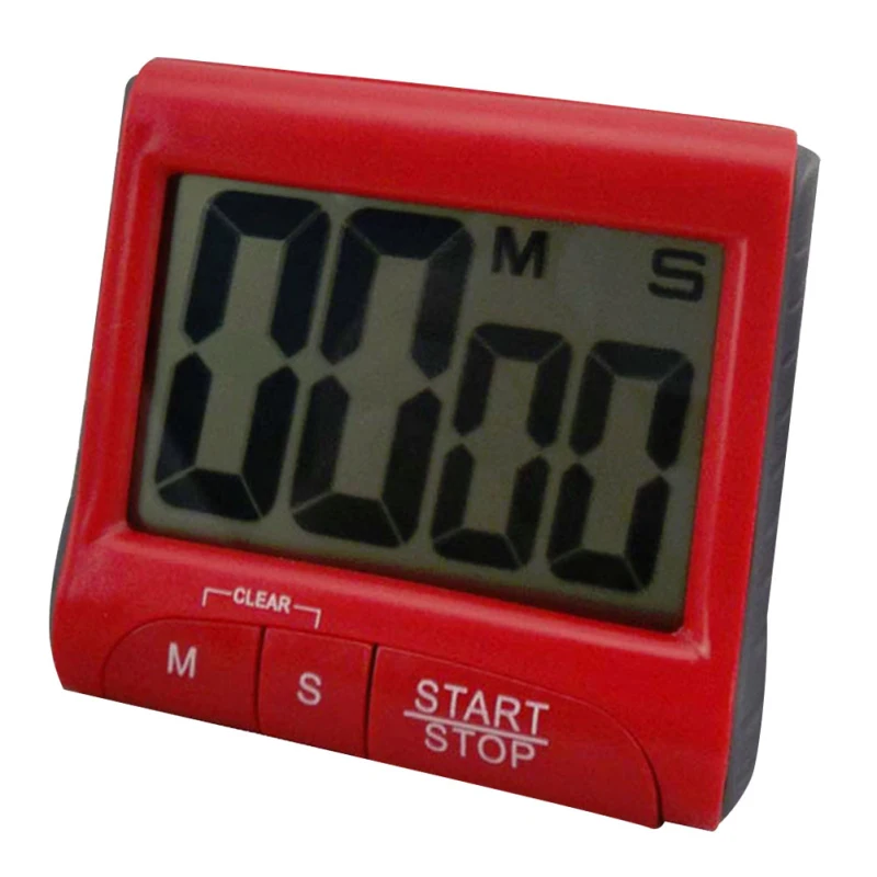 

Cheap! Red LCD Screen Digital Kitchen Cooking Timer Clock Plastic Mini Portable Countdown Kitchen Timer Can Be Alarm Clock MS608
