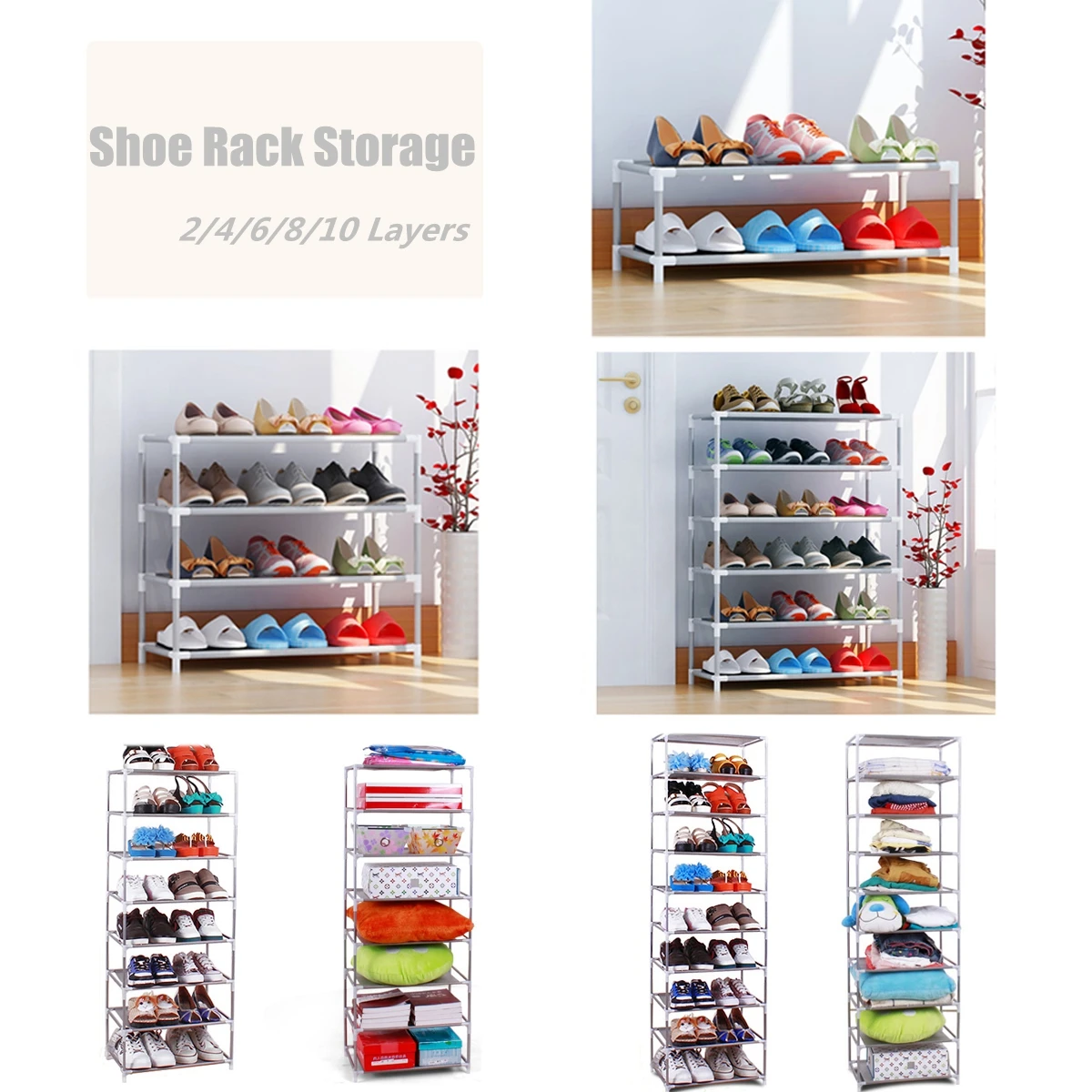 Multi Layer Tier Optional Metal Shoe Rack Storage Organizer Stand Shelf Holder 2/4/6/8/10 Tier Portable Shoes Display Storage Multi Layer Tier Optional Metal Shoe Rack Storage Organizer Stand Shelf Holder 2/4/6/8/10 Tier Portable Shoes Display Storage