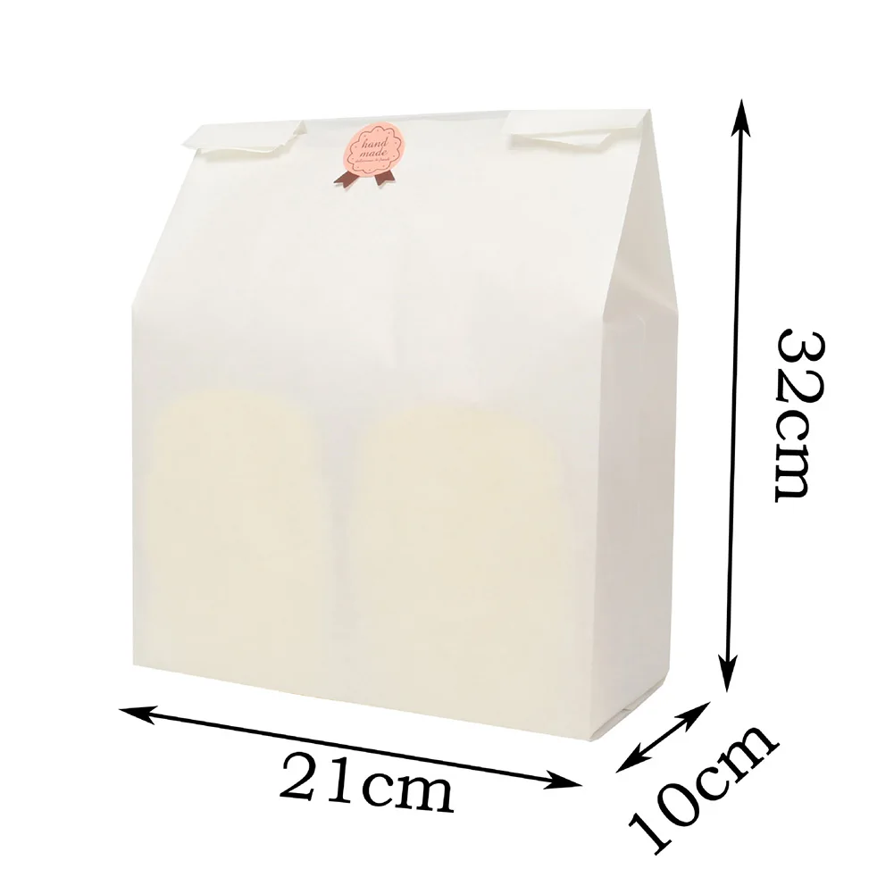 50 шт крафт-бумага для хлеба, прозрачная упаковка для масла, для тостов, для окон, для выпечки, на вынос, пищевая посылка, мешок для торта - Цвет: Kraft 10x21x32cm