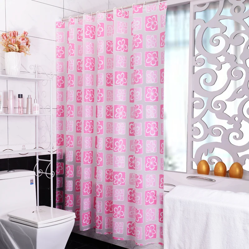 2016 New Top Grade Modern PVEA Elegant Pink Shower Curtain waterproof