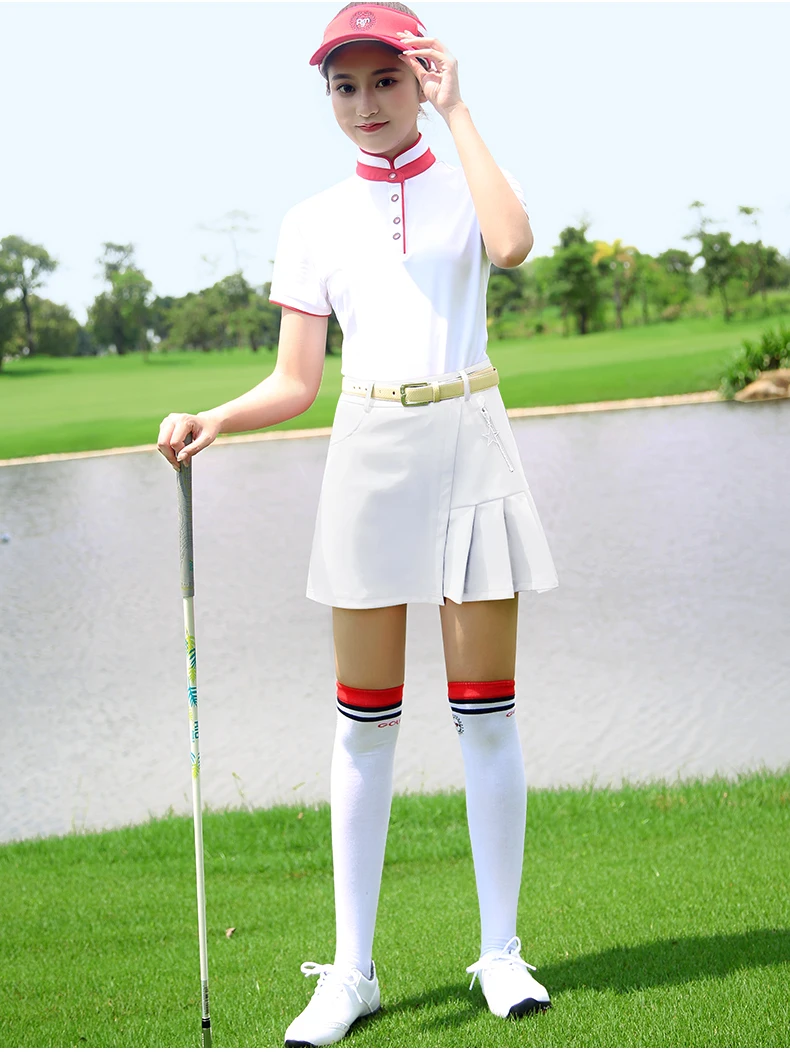 Новые PGM гольф-юбки женские летние юбки Спортивная теннисная юбка с шортами Беговая Юбка со звездами