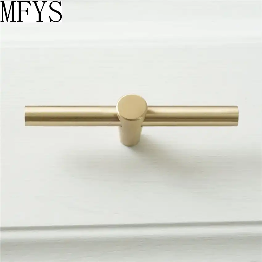 Detail Feedback Questions About 1pc T Bar S Pulls Pure Copper 1pc T Bar S Pulls Pure Copper Kitchen Cabinet Door Handles Brushed Gold Br Drawer