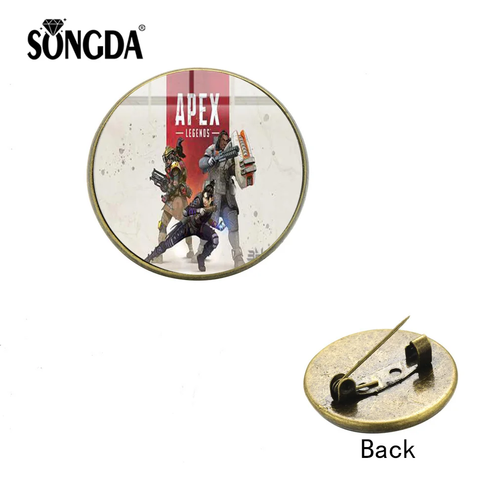 

SONGDA 2019 New Game 3D Apex Legends Brooch Trendy Glass Souvenir Collection Pin Badge Game Enthusiasts Clothing Bag Accessories