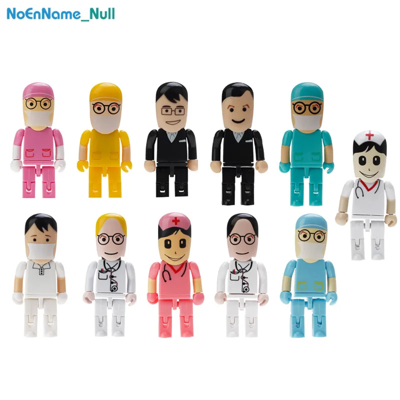 

usb flash drive 3.0 Cartoon Nurse flash memory stick 32GB 128GB plastic Doctor PenDrive 4GB 8GB 16GB memoria usb 64GB Pen Drive