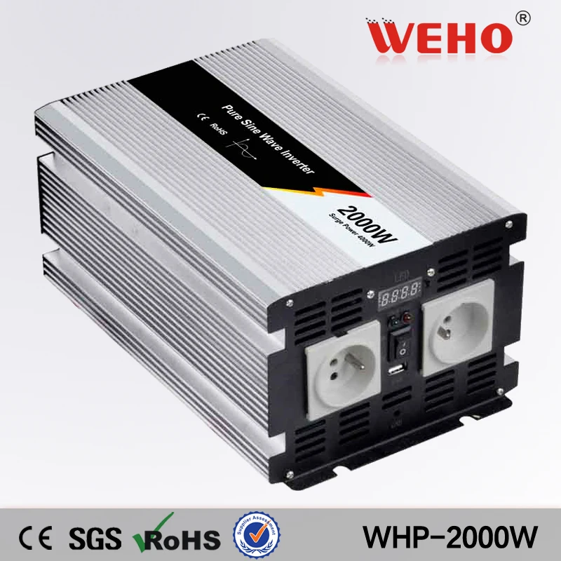 (WHP-2000-122)2000w 12vdc к 220vac инвертор с немодулированным синусоидальным сигналом 200ah