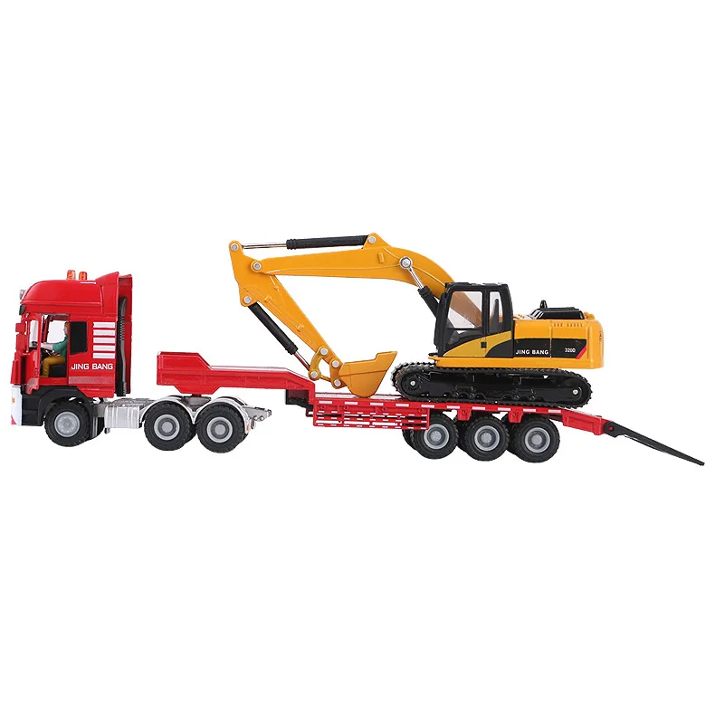 Collectible Alloy Scale Car Models Die-cast Toys for Children mkd2 1:321:50 Engineering Vehicle Excavator Trailer Truck Digger