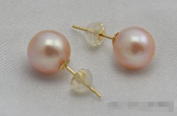 

1369 round pink pearl earring