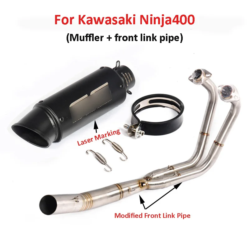 Ninja 400 Exhaust System Tip Muffler Exhaust Pipe Slip on Exhaust Link