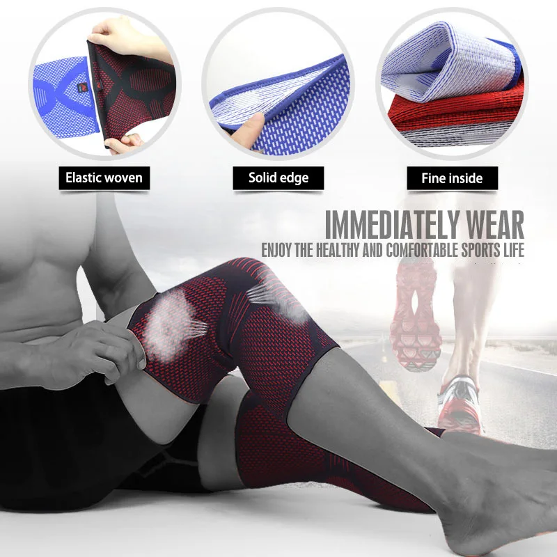 

2018 Knee Pad Professional Protective Sports Fitness Basketball Football Cycling Compression Ultra-thin Breathable Kneespad Men