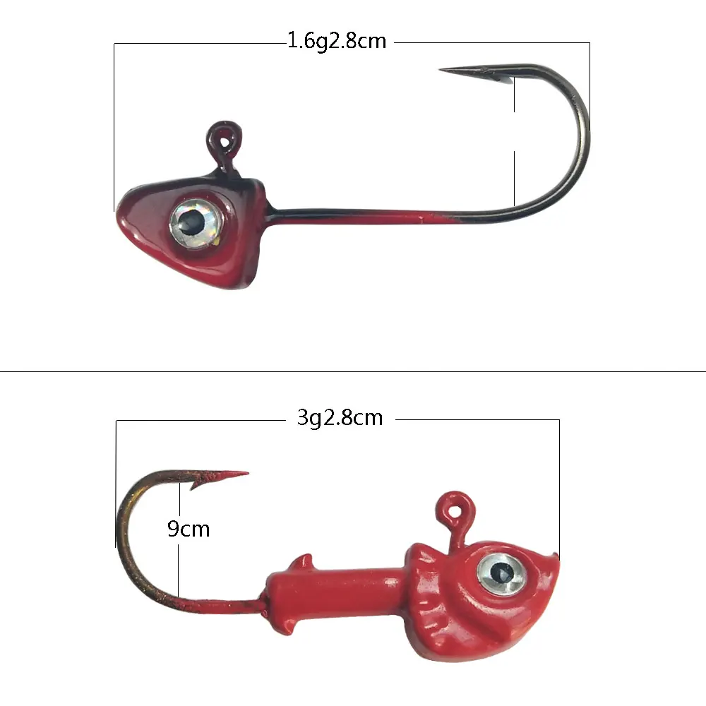 Balleo 8 шт./лот 1,6 г 3 г свинцовая головка крючок Приманка Крючок Джиг голова рыболовные снасти Рыба голова крючки и рыболовные принадлежности