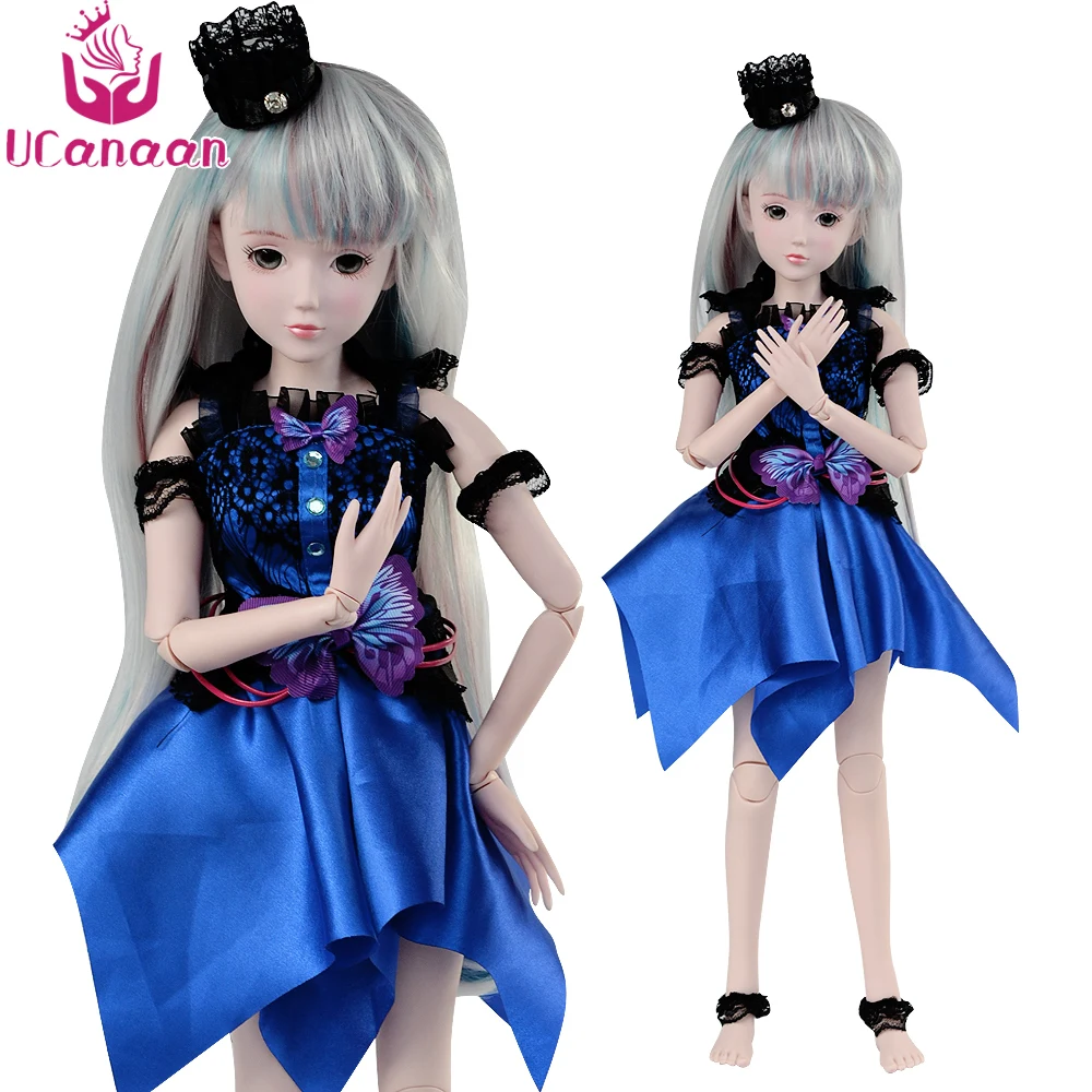 

UCanaan 1/3 BJD Doll 60CM Large Girls SD Toys For Children Free Makeup With Outfits Silicone Reborn Dolls