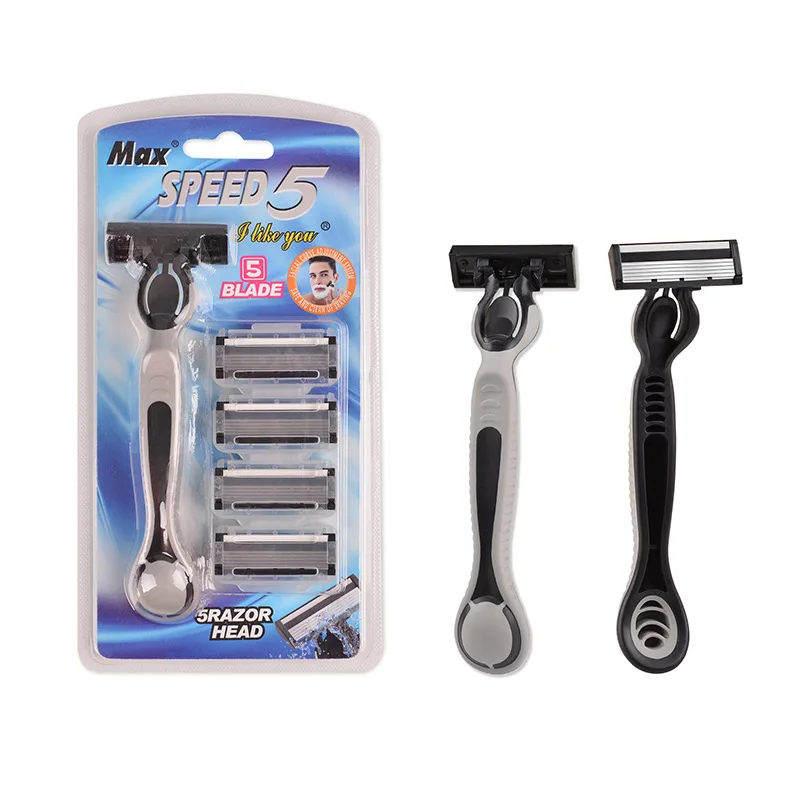 6pcs/set 1 Machine +5 Blades Face Care Best Shaving for Men's