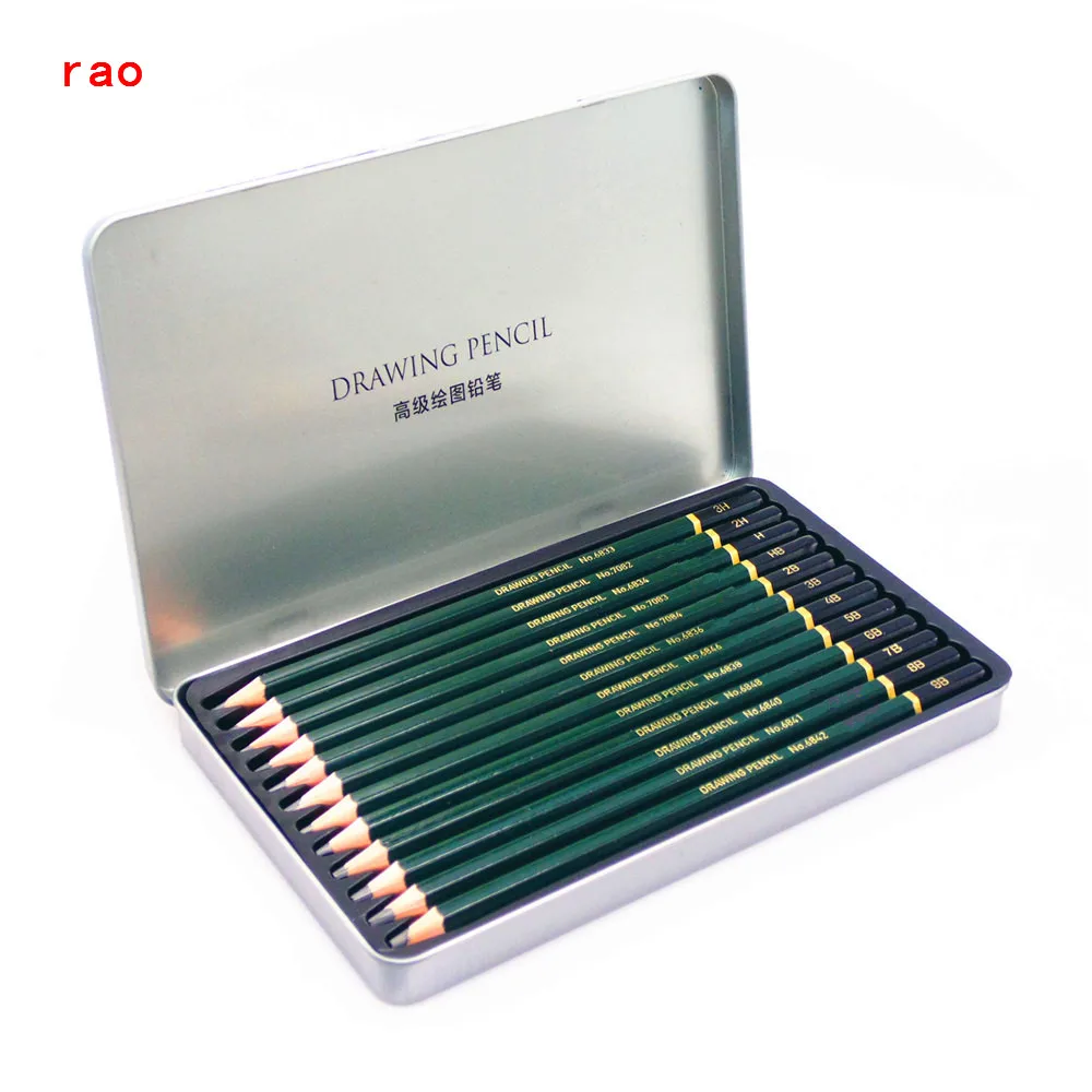 

Advanced 12pcs Standard pencil 3H-9B stationey Sketch Drawing painting Pencil Non-toxic Pencils for Office Art supplies