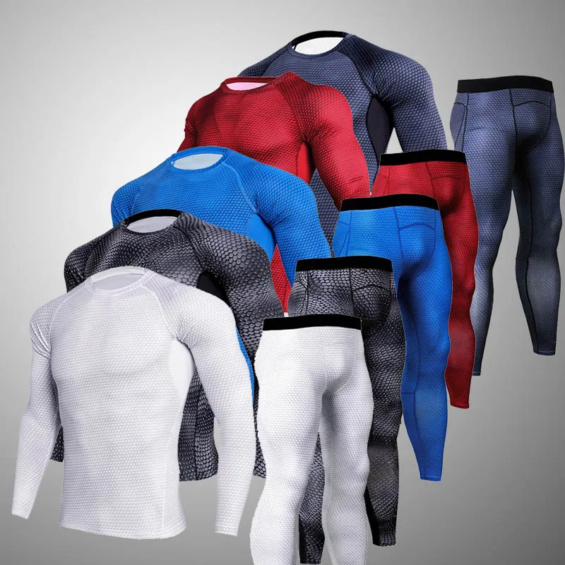 

Men Pro Quick Dry Compression Long Johns Fitness Winter Gymming Male Spring Autumn Sporting Runs Workout Thermal Underwear Sets