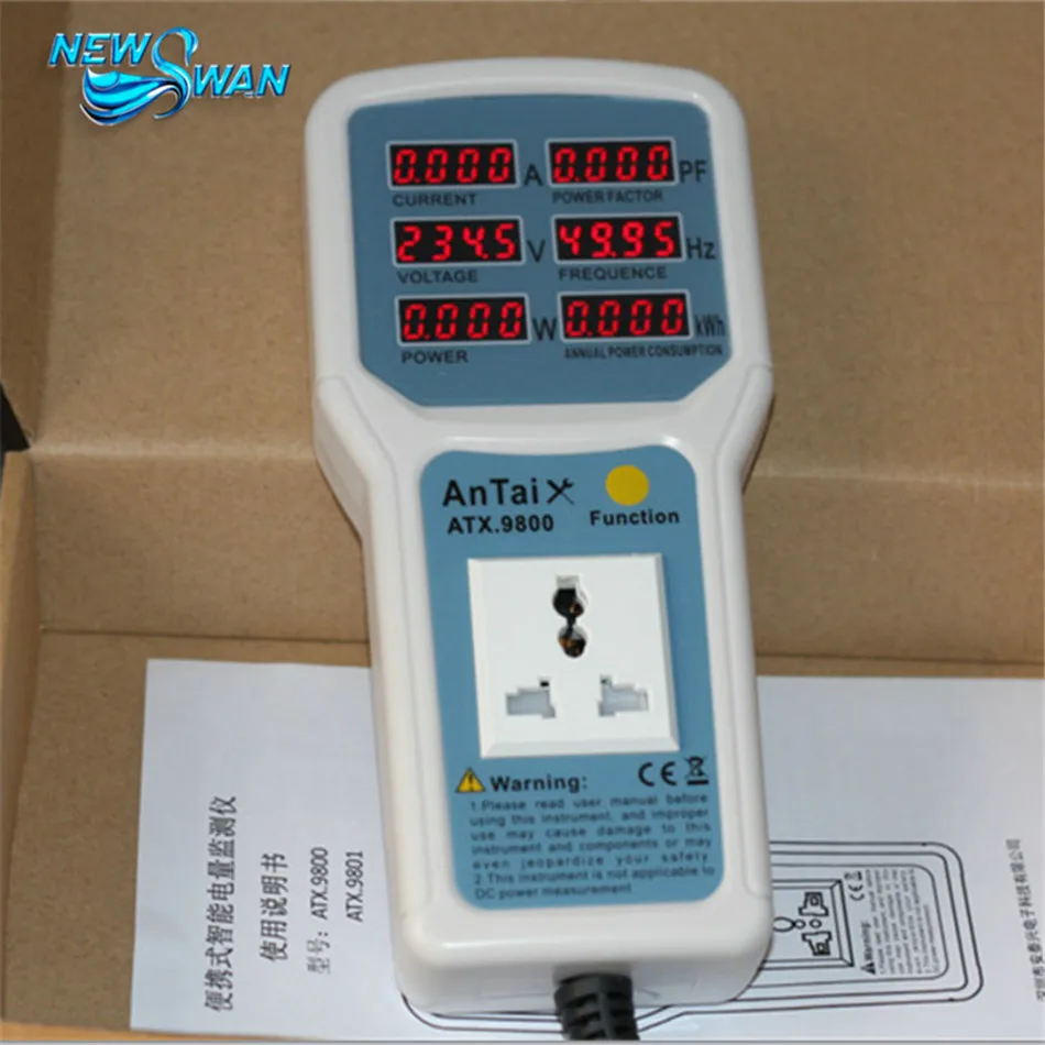 ATX9801 Power Meter 4400W 20A Electric Power Energy Monitor LED Light