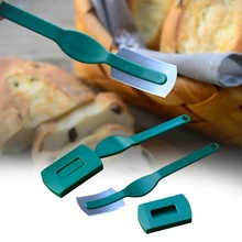 Углеродистая сталь хлеб хромает тесто багет французский кулинарный бублик изогнутый нож резак с крышкой для поваров хлебопечек