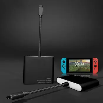 

Portable Dock Type-C to HDMI Adapter Hub USB-C to HDMI Converter 4K HD Transfer Cable for Nintend Switch SH350