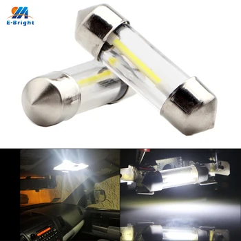 

YM E-Bright 50 PCS COB LED C5W 31mm 36mm 39mm 41mm Car Interior Light Glass lens Festoon Dome Reading LED 12V DC White Bulbs