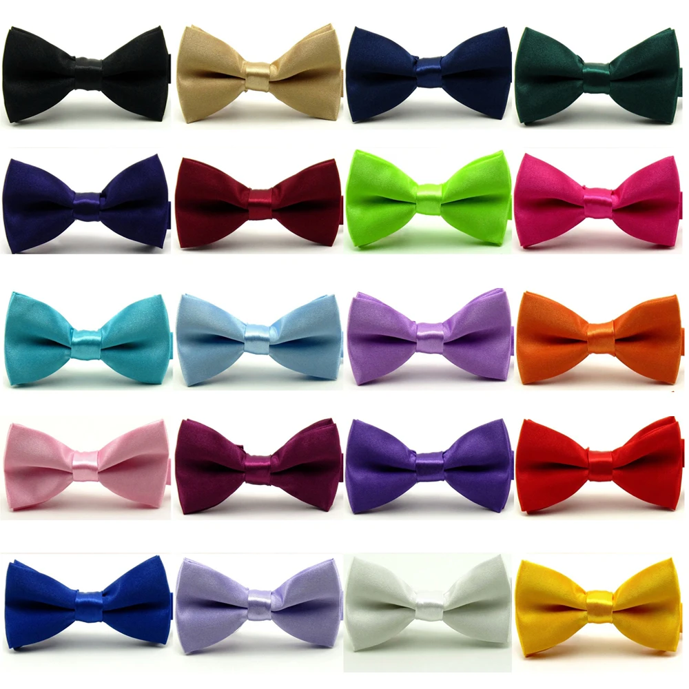 Kids Boy Child Solid Candy Color Pre tied Bow Tie School Party Bowties TSBW...