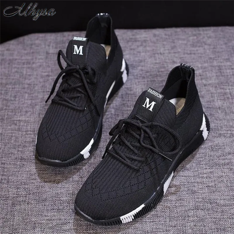 

Mhysa 2019 Spring New Women casual shoes fashion breathable Walking mesh lace up flat shoes sneakers women tenis feminino T461