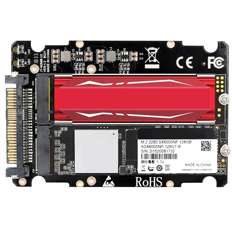 M.2 Ssd на U.2 адаптер 2в1 M.2 Nvme и Sata-Bus Ngff Ssd на Pci-E U.2 Sff-8639 адаптер Pcie M2 конвертер для настольных компьютеров