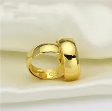 Hot sale A Pair Of Pure 999 Solid 24K Yellow Gold Ring Men’s Smooth Wedding Band