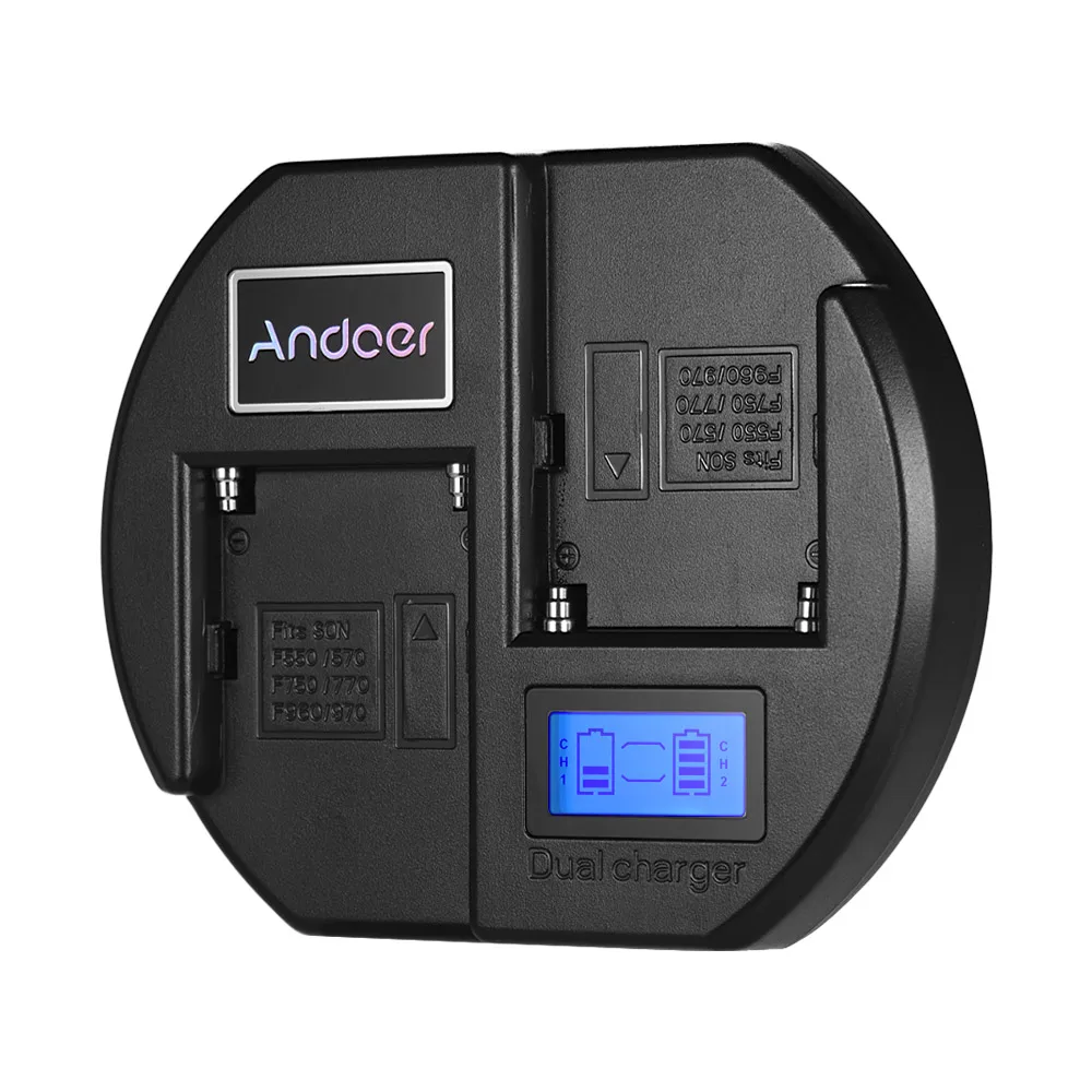 Andoer ЖК-дисплей высокоскоростной Dualchannel Камера Батарея зарядник Быстрая зарядка защита от короткого замыкания Защита от Зарядное устройство для sony F550/570/750/770