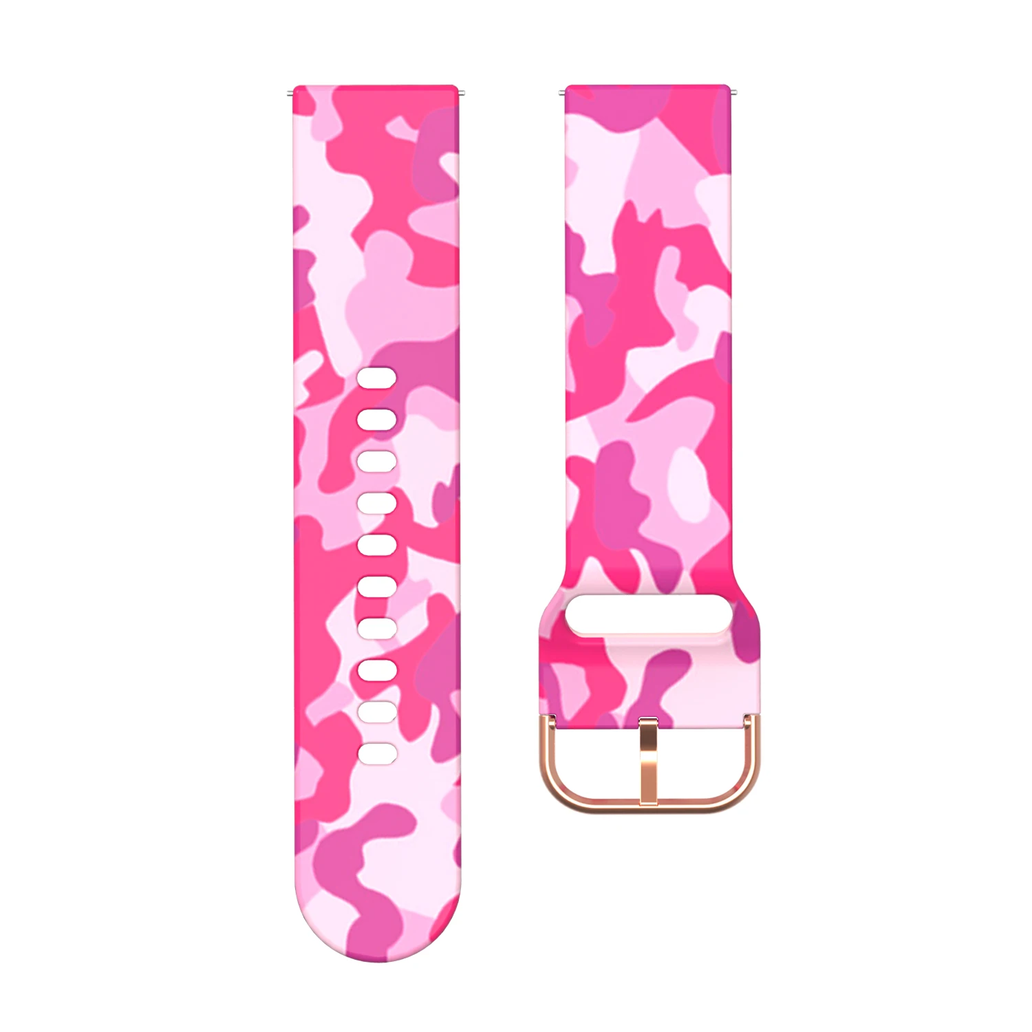 Fashion 20mm Camo Silicone Watch Strap Band For Garmin Vivoactive 3 Smart Watch Replacement Bracelet Wrist band strap girl Women - Color: Camo pink