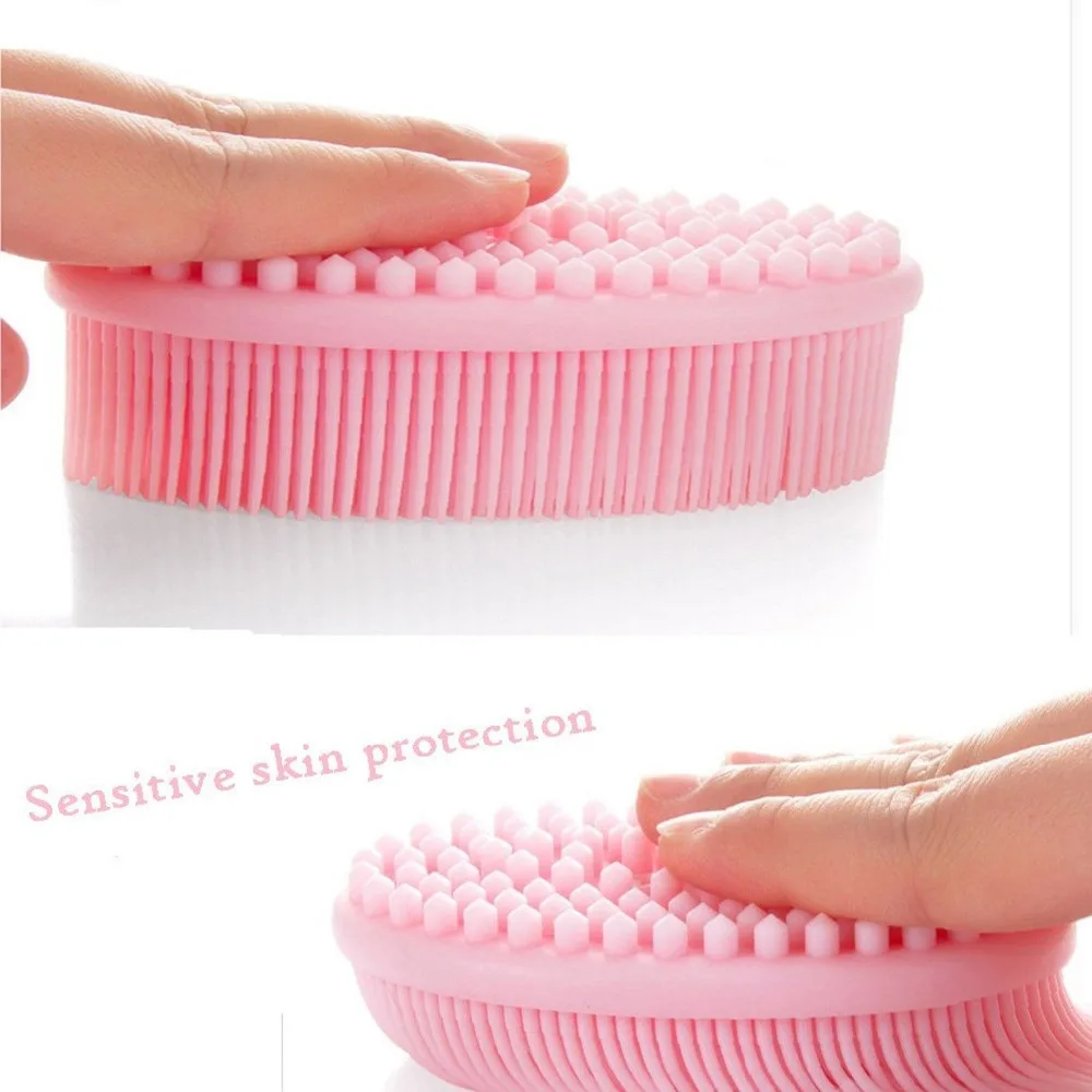 Mini Soft Silicone Bath Brush Shampoo Massaging Brush Silicone Body