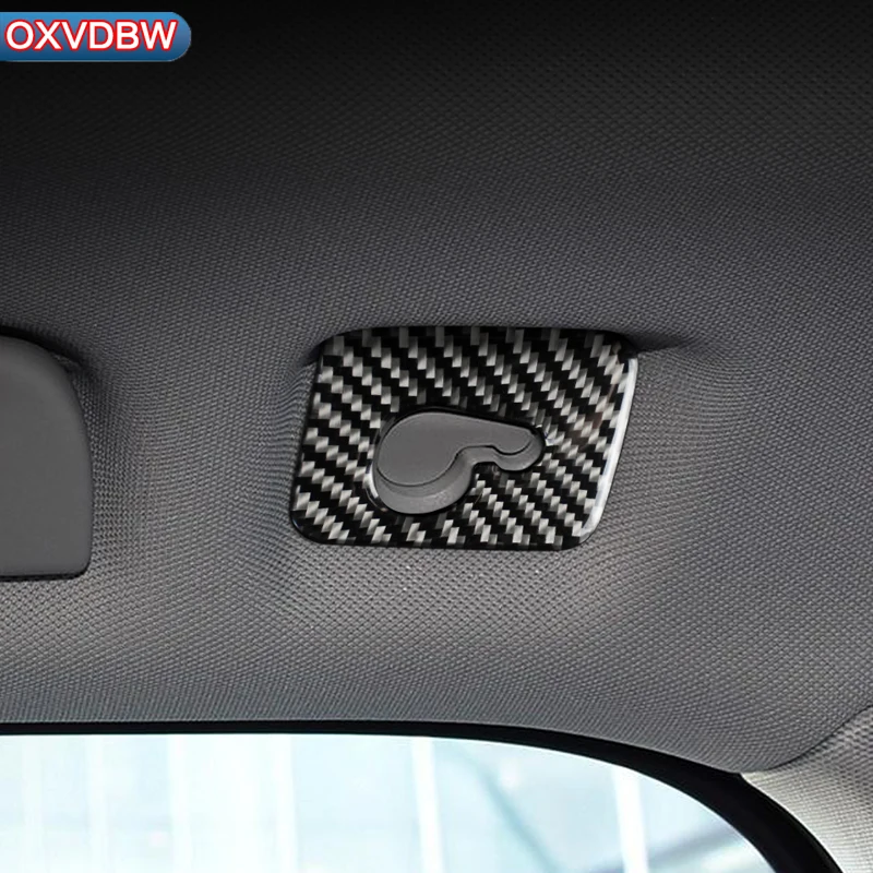 

For Audi Q7 S line Carbon Fiber Car-styling 3D Stickers And Decals Roof hook panel Interior Trim Cover 2016-2019 accessories