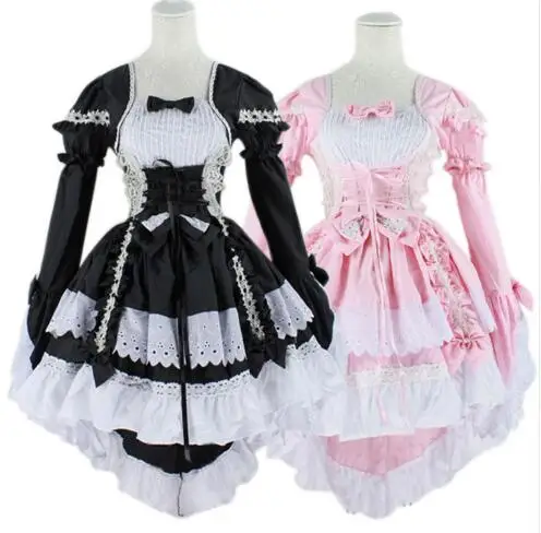 

Anime Fantasy Maid Cosplay Costume Sweet Gothic Lolita Dress Halloween Performance Costume For Women Girls Disfraces