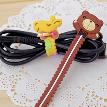 

10Pcs/Set Cartoon USB Cable Bites For Cable Protection Cute Iphone Accessory Animal Protector Data line Winder Cord Protect