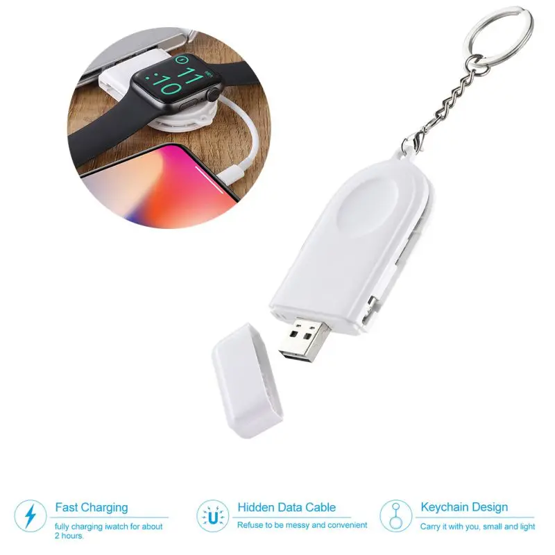 2-в-1 часы Зарядное устройство USB адаптер для беспроводной зарядки подставка держатель кабеля для передачи данных