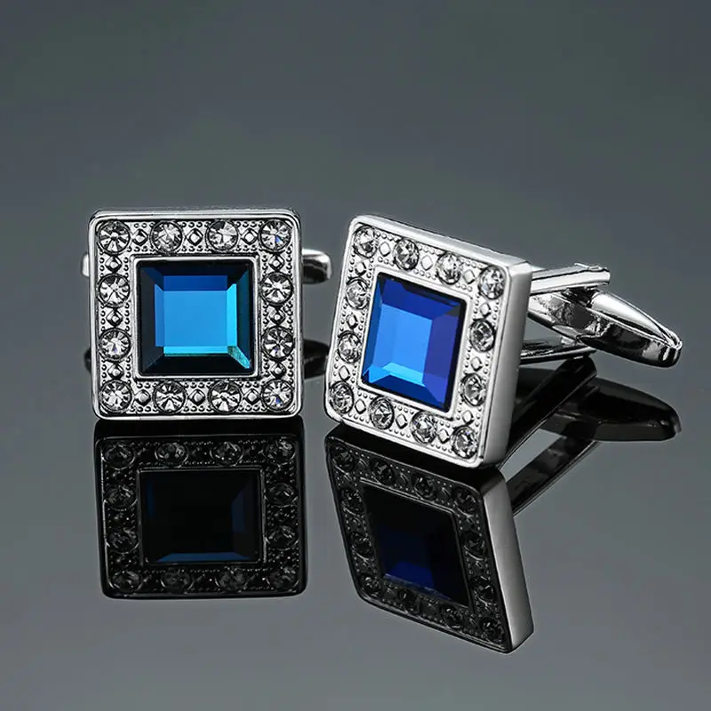 DY новые высококачественные мужские ювелирные изделия роскошный дизайн уровень песочные часы запонки с синим кристаллом мужские французские рубашки запонки