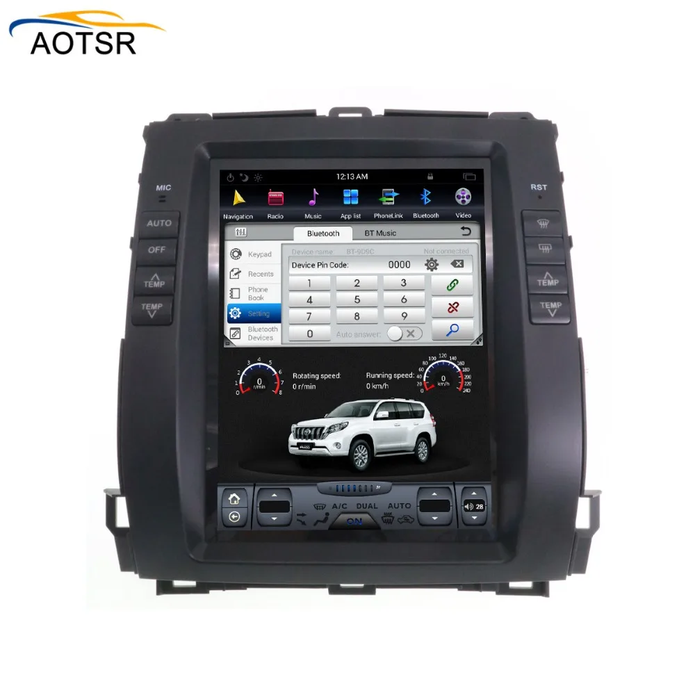 Discount Tesla style Android 7.1 Car radio stereo for Toyota Land Cruiser Prado 120 2002 - 2009/ Lexus GX470 gps navigation no dvd player 1