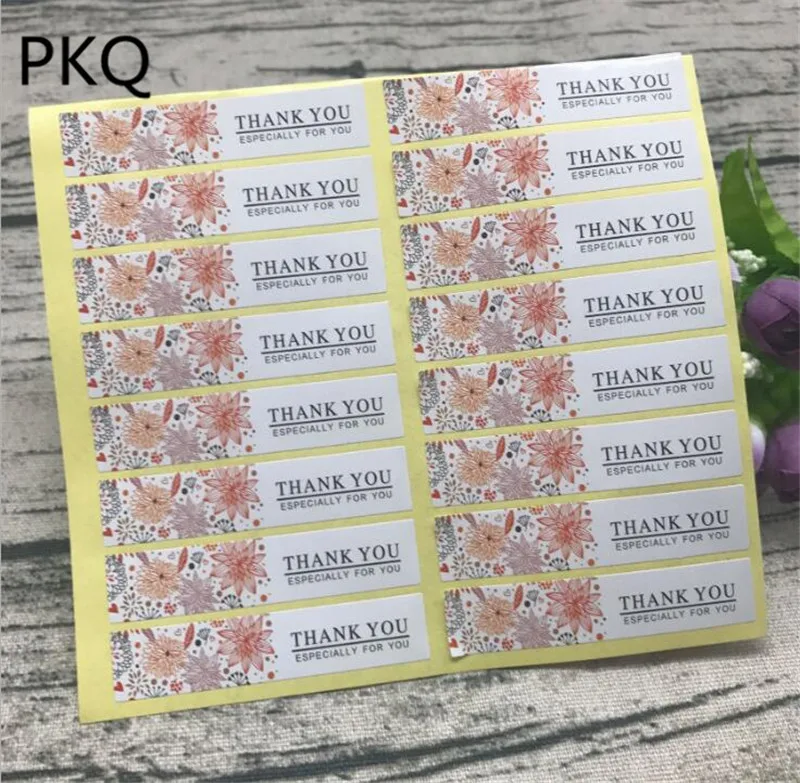 

160pcs/lot Thank You Rectangle Self-Adhesive Stickers Handmade Cake Packaging Sealing Label Sticker Letter DIY Gift Stickers
