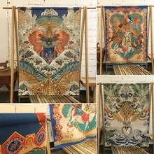 Винтажная картина в китайском стиле хлопок тканевая занавеска на дверь перегородка ткань висячая фэн шуй занавес Размер: 85*120 см