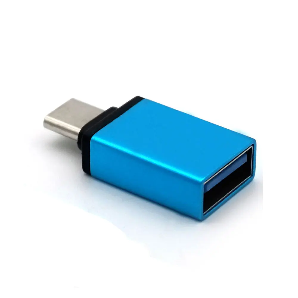Адаптер USB OTG Portefeuille для Xiao mi 5 mi 6 mi a1 huawei Honor 8 4c P10 MacBook ChromeBook Pixel Flash Drive адаптеры type c - Цвет: Синий