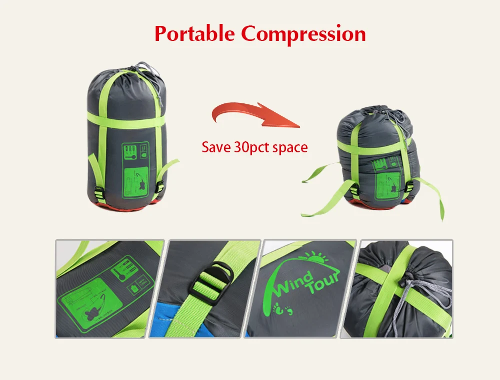 Windtour Winter Warm Cotton Sleeping Bag for Camping