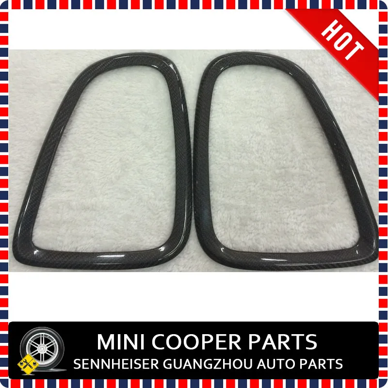 Чехол для головки и задней лампы Mini Cooper 07 ON из черного углеродного волокна с