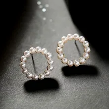 SINLEERY Простой полый квадратный треугольный Круглый Серьги гвоздики для женщин Элегантный жемчуг Свадебная вечеринка ювелирные изделия ES066 SSH