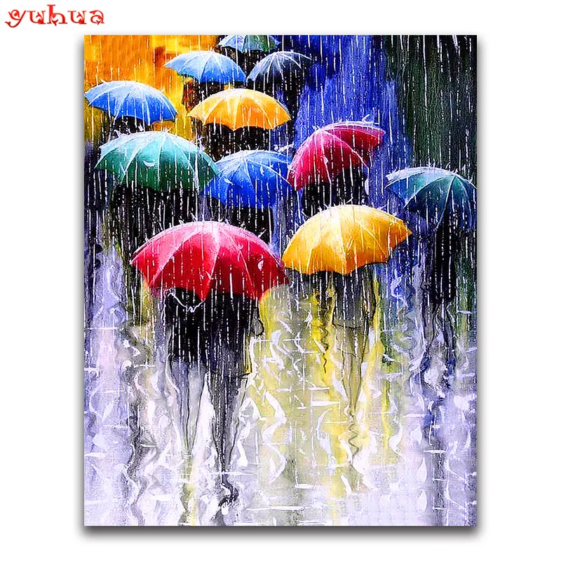 

5D DIY Diamond painting Cross stitch Umbrella Full Square Diamond embroidery pedestrian Full Round Diamond mosaic