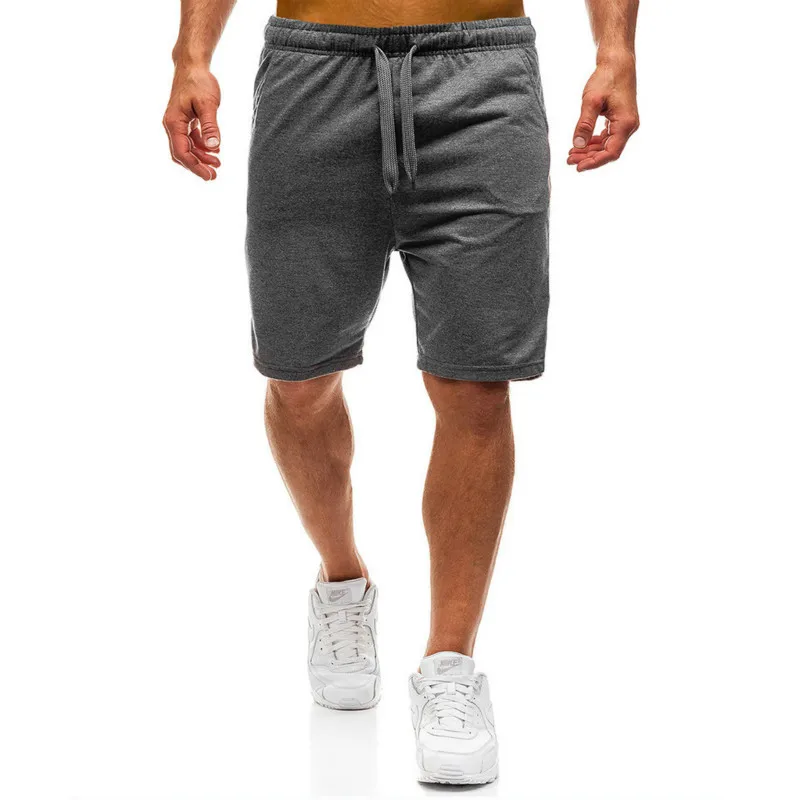 

Plusign Casual Men's Cotton Shorts Solid Knee Length Elastic Waist Shorts Fitness Jogging Sports Wear Outdoor Sweatpants M-2XL