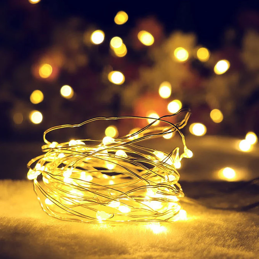 outside fairy lights 2M 5M Led String Lights Chain Copper Wire USB Or Battery Powered led String light Fairy Light For Christmas Lights Wedding Party warm white fairy lights