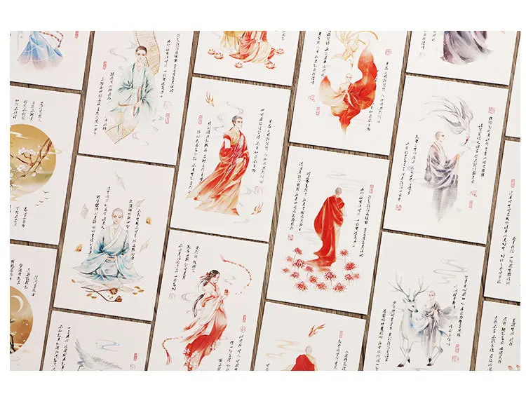 30 шт./компл. китайские древние монахи серии Открытка/поздравительная открытка/день рождения Письмо Конверт подарочная карта
