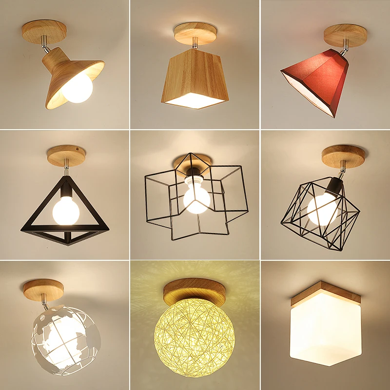 

6PCS E27 Iron 5W Iron Ceiling Lamp Shade Pendant Light Covers and Shades Triangle Metal Ceiling Lampshades(Not includ bulb)