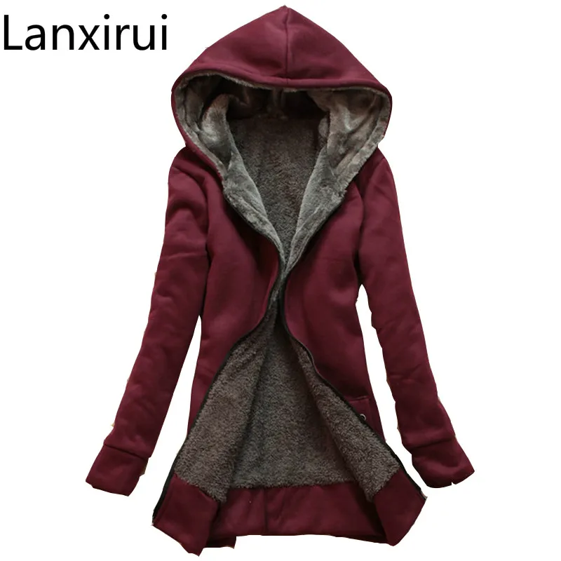 2018 أزياء الشتاء المرأة طويلة مقنعين البلوز معطف دافئ رشاقته سستة قميص هوديس معاطف السترة 6 ألوان 2018 أزياء الشتاء المرأة طويلة مقنعين البلوز معطف دافئ رشاقته سستة قميص هوديس معاطف السترة 6 ألوان